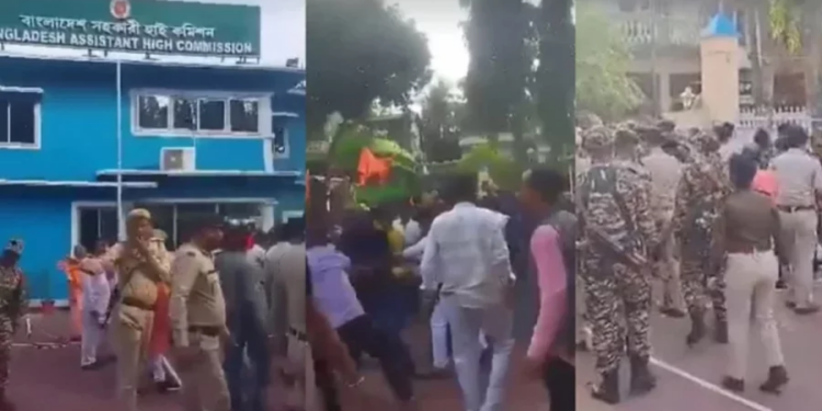 আগরতলায় বাংলাদেশ হাইকমিশনে ভাঙচুর-পতাকা অবমাননা, ভারতের দুঃখ প্রকাশ